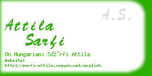 attila sarfi business card